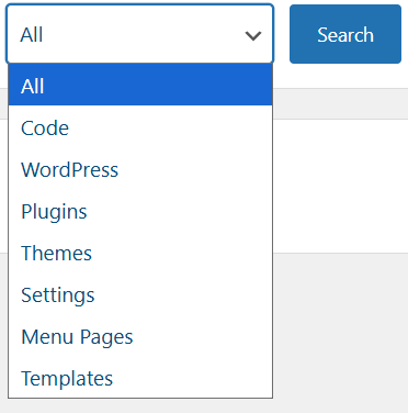 Holyprof Source Locator — source type dropdown open showing filter options